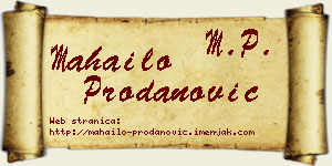 Mahailo Prodanović vizit kartica